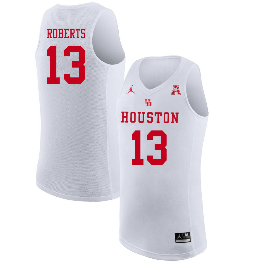 Jordan Brand Men #13 J'Wan Roberts Houston Cougars College Basketball Jerseys Sale-White - Click Image to Close